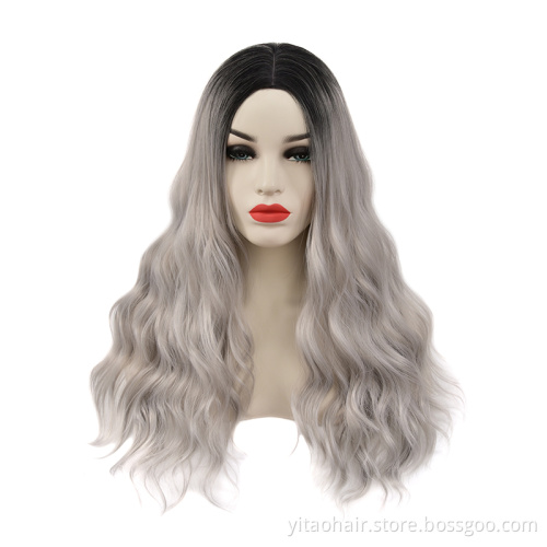 Wholesale  New Style  Water Ripple style Long Curly Hair Big Wave Wig